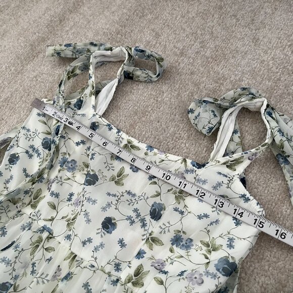 Francesca’s Audrey Parks Floral Mini Dress S With Bow Tie Straps - Picture 7 of 11